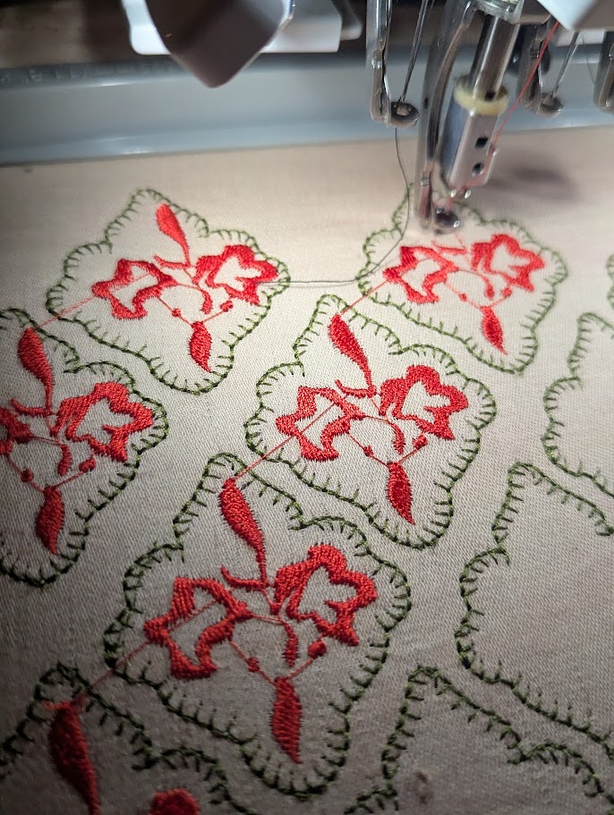 floral repeat mini badges embroidery services