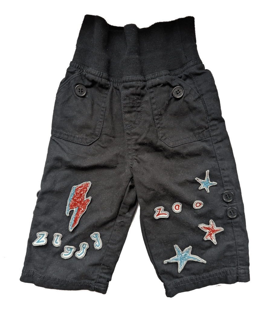 ziggy stardust boys trousers embroidered